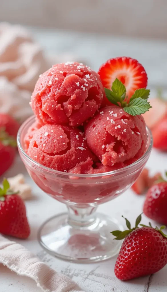 Strawberry Sorbet for a Refreshing Treat