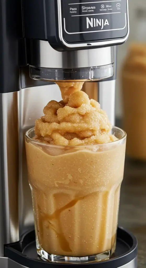 Ninja Slushi machine processing Caramel Milkshake Slushi