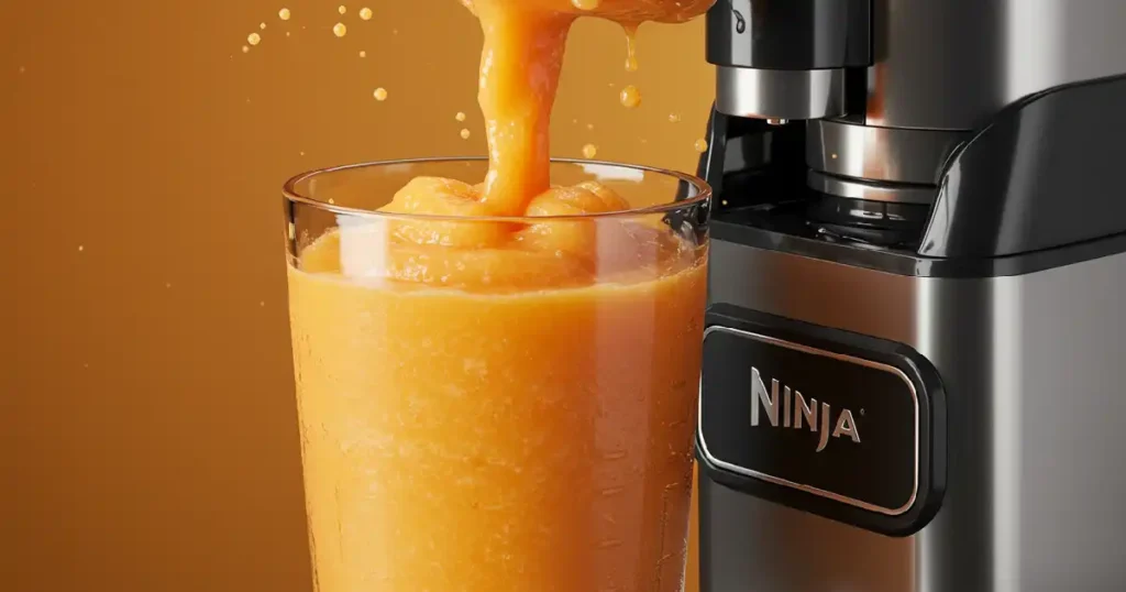 Ninja Slushie machine blending an Orange Creamsicle slush recipe