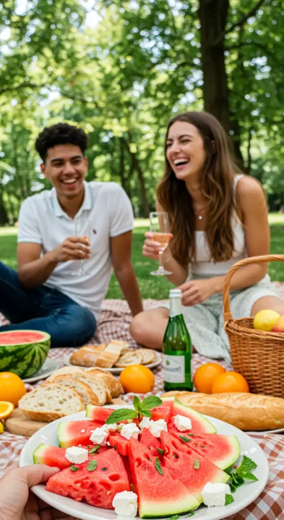Summer Picnic with Salad .