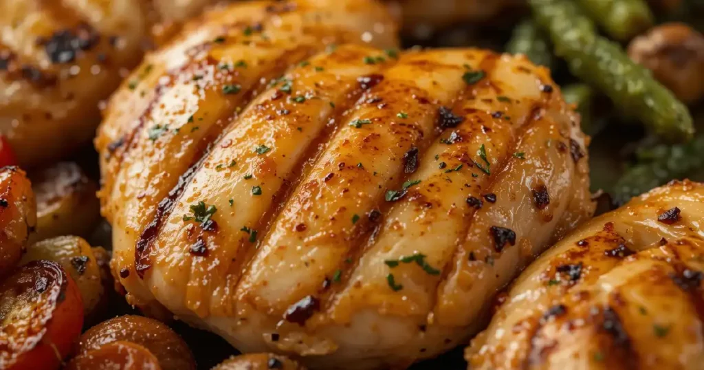 Grilled chicken marinated in lemon vinaigrette