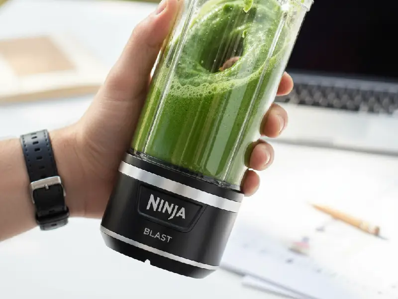 Ninja Blast Max Portable Blender Making Green Smoothie