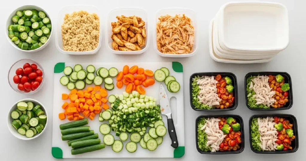 Organized Kitchen Counter with Budget-Friendly Meal Prep